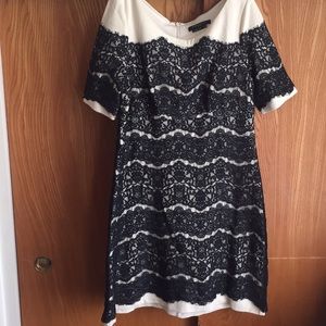 BCBG Maxazria black lace overlay dress